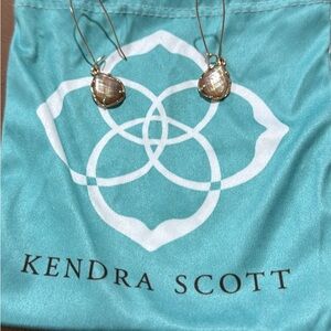 Kendra Scott Gold and Cream Teardrop Earrings